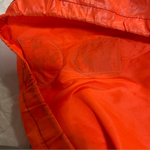 Handmade Windbreaker Jacket with Patches Neon Orange Pullover Pocket Hoodie - Picture 6 of 16